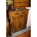 19th oak wall mounted corner cupboard