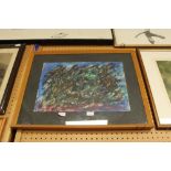 20th Century School - Oil and watercolour - Unsigned Abstract, 37cm x 52cm, in wood frame and