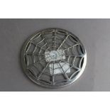 George VI silver mounted glass coaster, 12.5cm diameter, Birmingham 1937