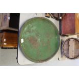 Victorian green painted oval tray