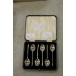 Cased set of 6 silver coffee spoons, Birmingham 1939