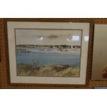 Frank McCoy (20th Century American) - Colour print - Estuary scene, 34cm x 45cm, in wood frame and