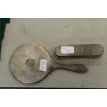 Silver backed hand mirror and clothes brush