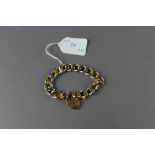 9ct curb link bracelet and heart clasp 52g