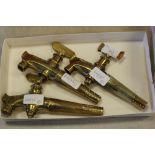 3 Victorian cast brass taps - one stamped J Bowerbank, Penrith