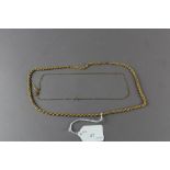 9ct gold rope twist chain (broken) & fine link 9ct gold chain 13grams total