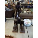 French Spelter Figure La Moissonneuse & Horse Bookends