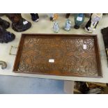 Carved oak tray