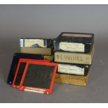 A quantity of early 20th Century black and white photographic glass slides, taken from photographs