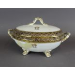 A 19th Century pottery oval two handled tureen decorated by Daniell