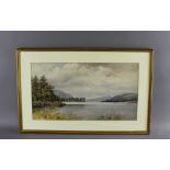 Emily Nicholson (fl. 1842-1869) - Watercolour - 'Lake Coniston', 24cm x 44cm, signed and dated 1865,