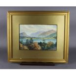 Henry Robinson Hall (1859-1927) - Watercolour - 'Grasmere', 18cm x 26cm, signed, in gilt frame and