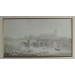 Thomas Rowlandson (1756-1827) - Watercolour and Ink - View of Lancaster, 19cm x 35cm, signed in