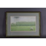 Anthony Ross (20th Century) - Watercolour - 'A Summer Shower', 19cm x 32cm, signed, framed Good