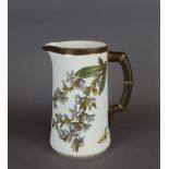 A Royal Worcester porcelain jug for Abram French & Co, Boston, decorated in colours and gilt with