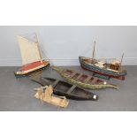 Peter Hutton (1925-2012): Five Model Boats - Pacific Islands and African long boats/canoes, together