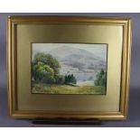 Henry Robinson Hall (1859-1927) - Watercolour - 'Coniston', 18cm x 26cm, signed, in gilt frame and