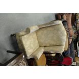 Cream Coloured High Backed Armchair