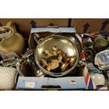 Silver plated teaset and other items