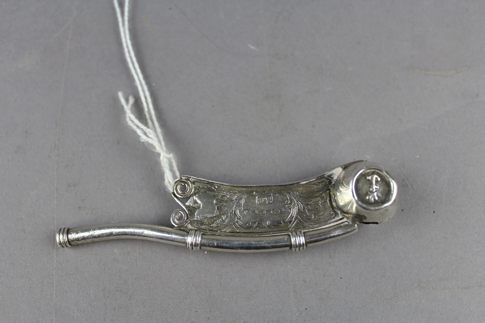 A Victorian silver Bosun's whistle by Simeon Greenberg