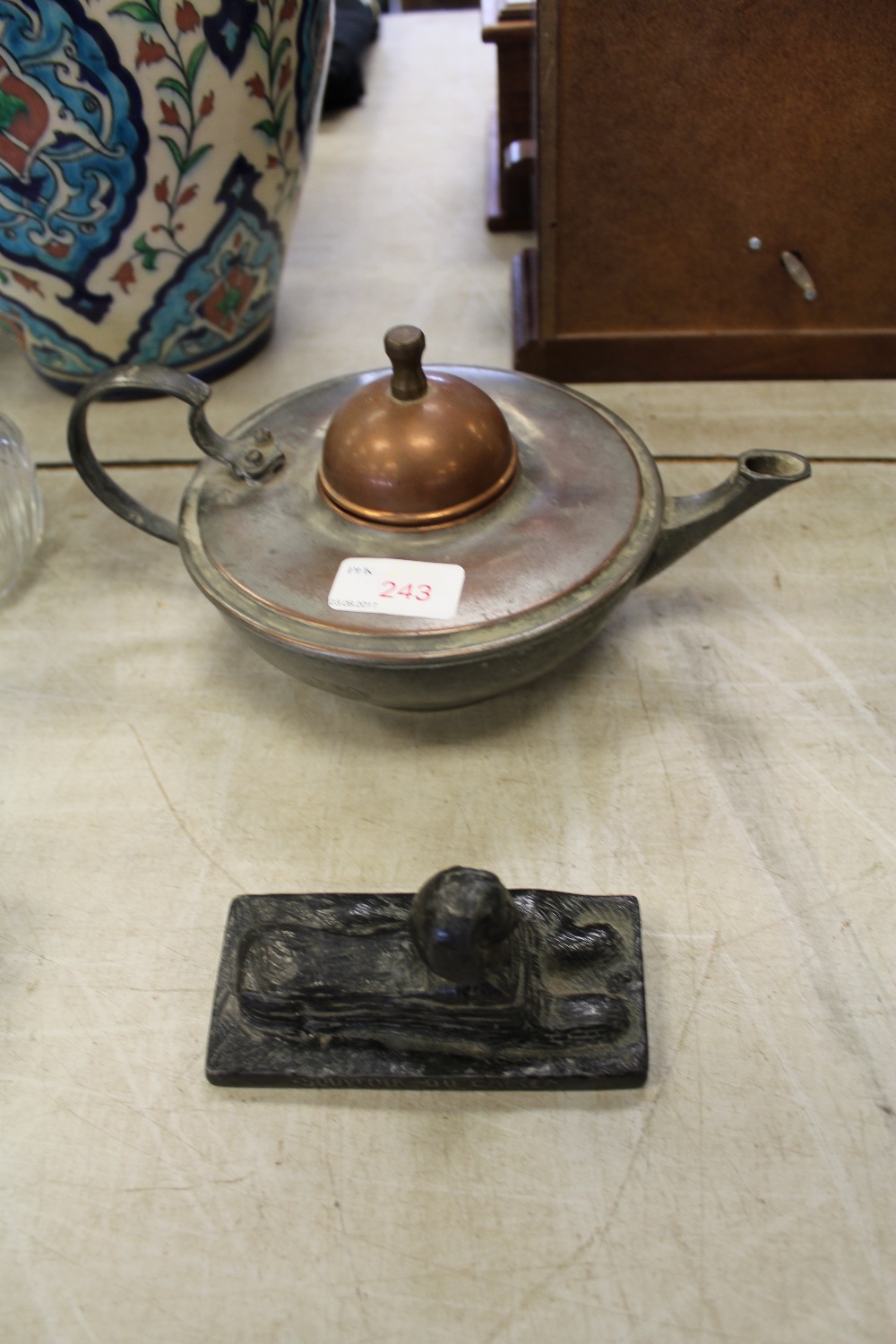 Benson tea pot and Egyptian figure