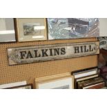 Victorian street sign "Falkins Brampton hill"
