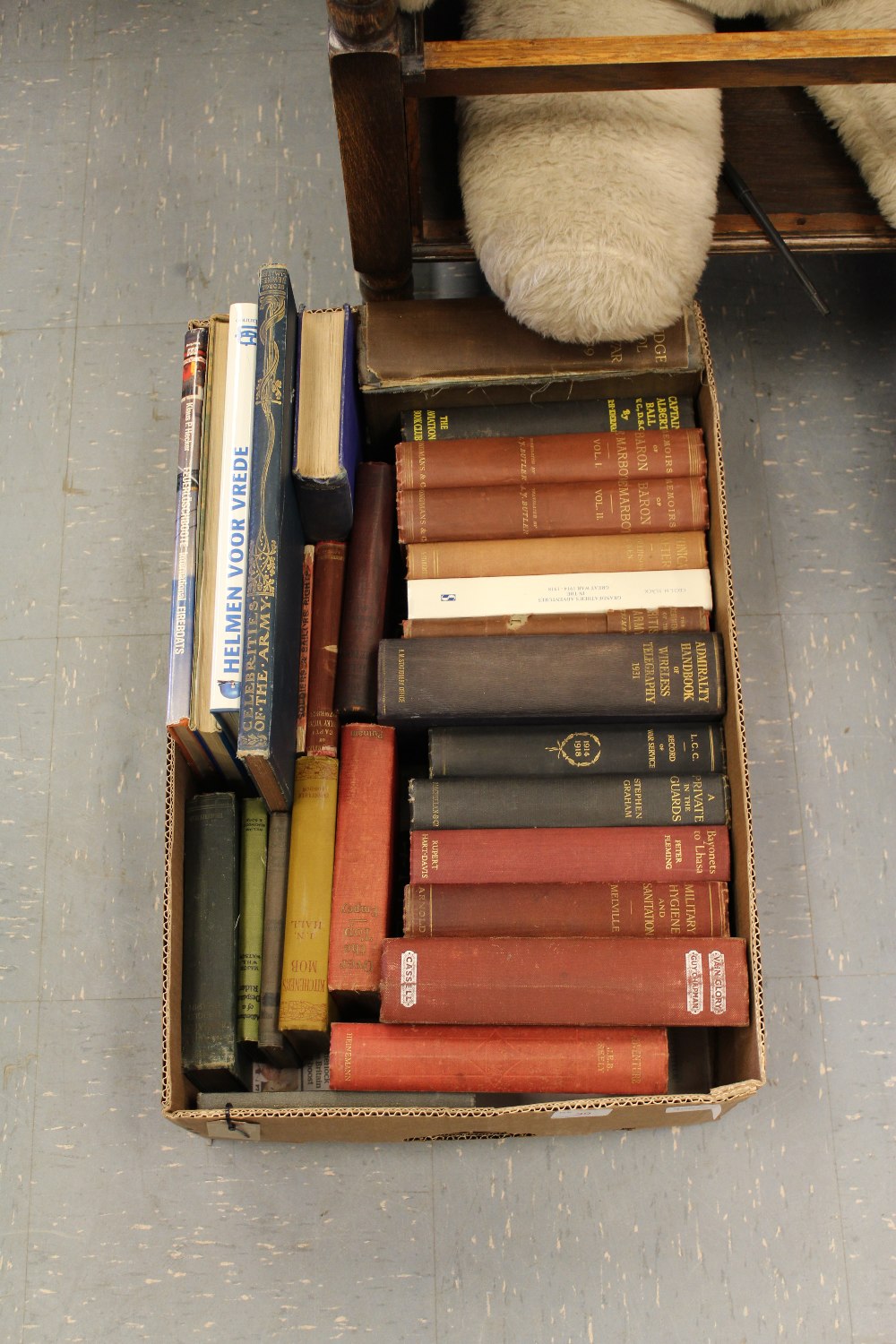 Box of military books