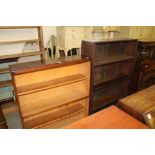 Oak adjustable bookshelves and 1930's bookcase