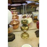 Duplex brass double burner oil lamp