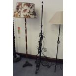 Ebonised metal Victorian standard lamp