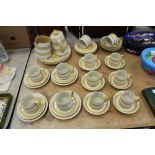 41 pieces T G Green Gold Cornishware