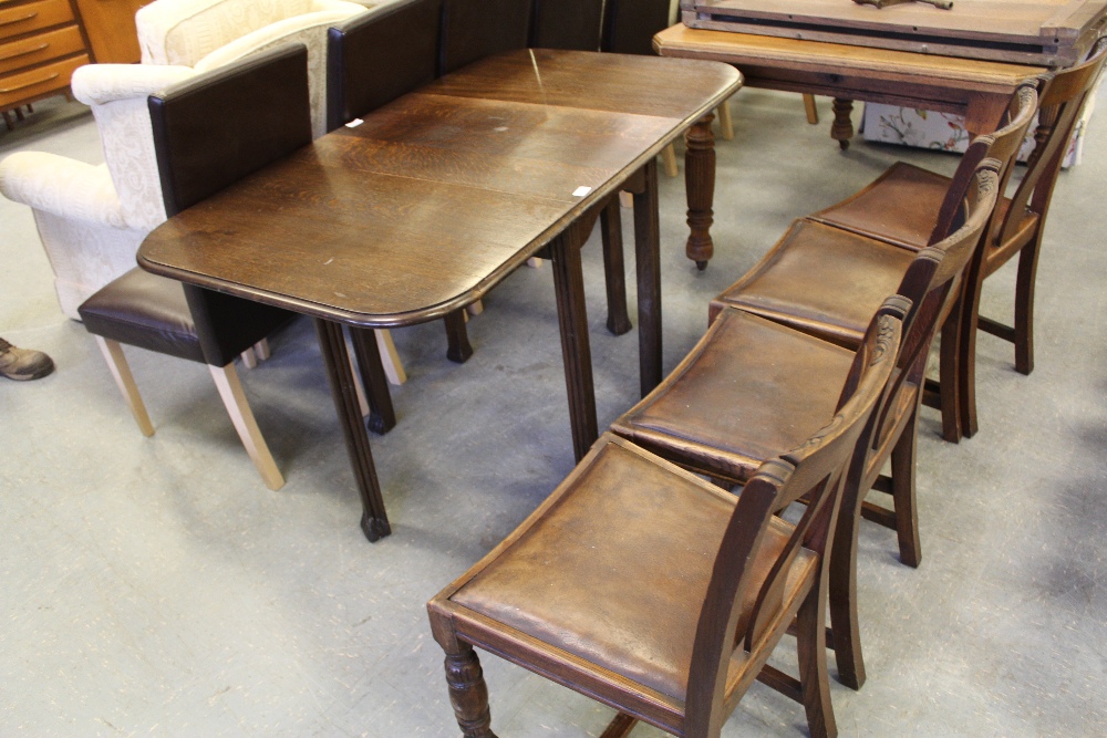 Oak Drop Leaf Table and 4 Chairs