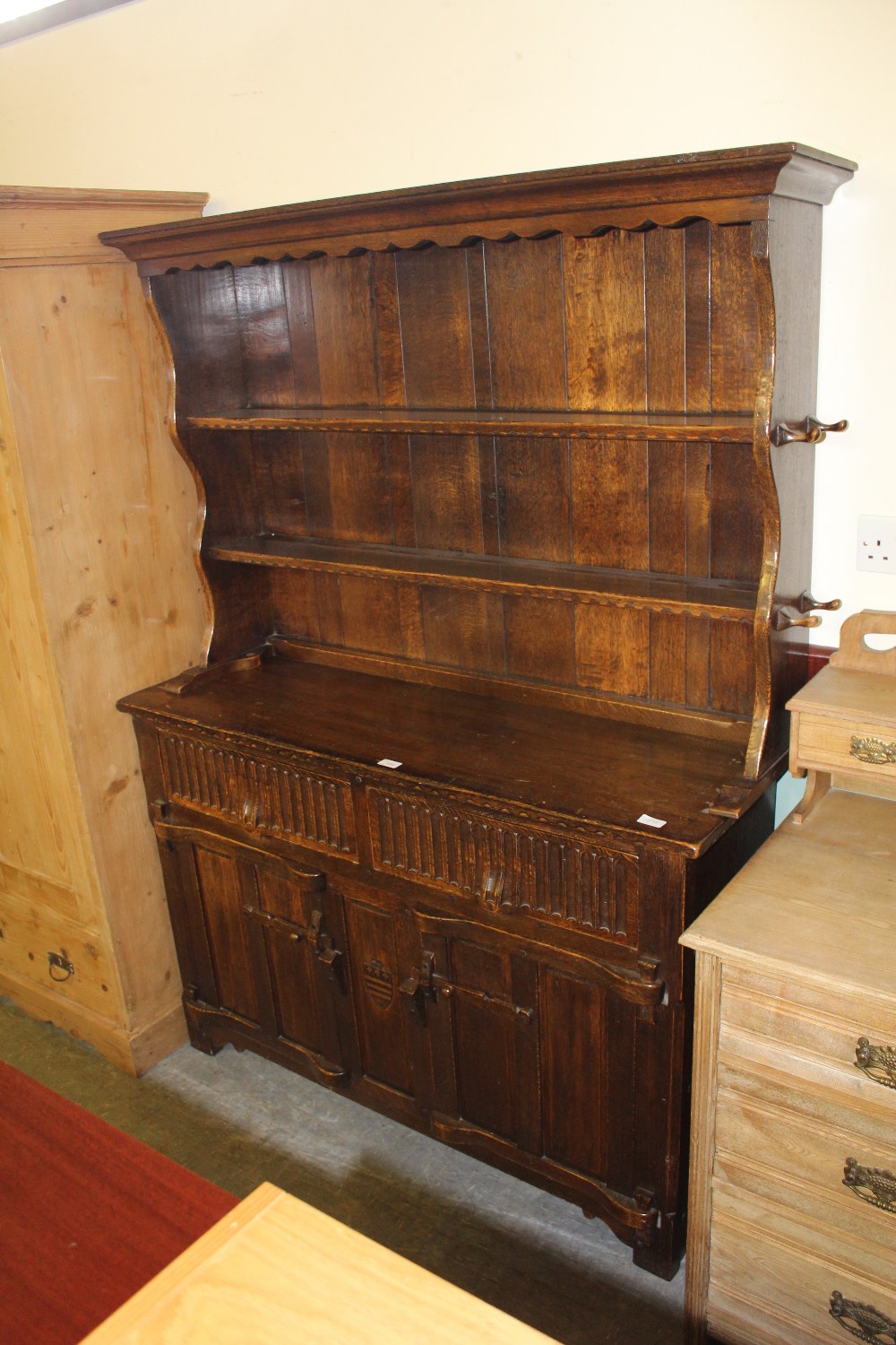 Oak dresser and rack