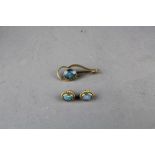 9ct brooch and earring suite, 7g