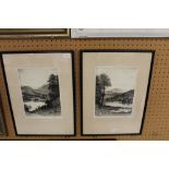 Pair engravings John Fullwood FSA, RBA, - Limited to 150 signed artists proofs