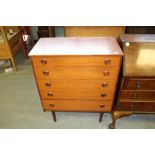 1970's teak five drawer chest