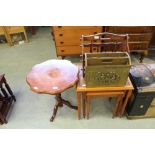 Reproduction nest of tables, occasional table and news rack