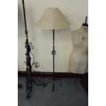 Wraught iron standard lamp