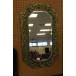 Vintage brass bound mirror