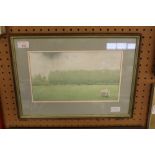 •Anthony Ross (20th Century) - Watercolour - 'A Summer Shower', 19cm x 32cm, signed, framed Good