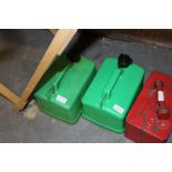 2 plastic fuel cans