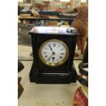 French black marble mantle clock