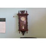 Mahogany Vienna style wall clock