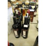 Two bottles of Trivento Reserve Syrah 2001 and six other bottles of red wine