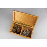 Box of silver jewellery, thimbles etc