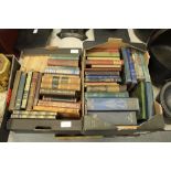 2 small boxes Antique, Vintage & Leather Bound books