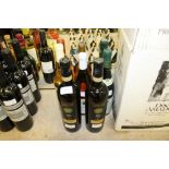 Two bottles of Terrazze della Luna Pinot Grigio 2011, one bottle of Antonin Rodet Chardonnay 1999