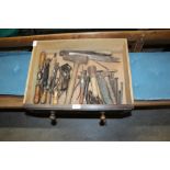 Box vintage hand tools for leatherwork, stone carving etc