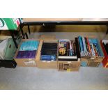 4 boxes of various books