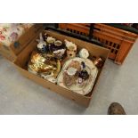 Box including Doulton figure, Aynsley plate etc